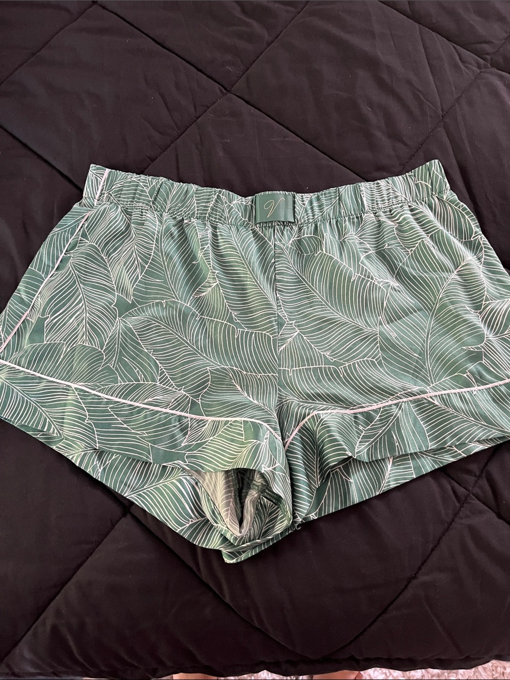 Victorias Secret green silk feel shorts